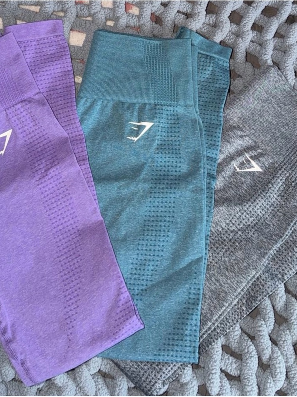 Gymshark Seamless  Leggings - Purple, Teal, Gray-ish blue